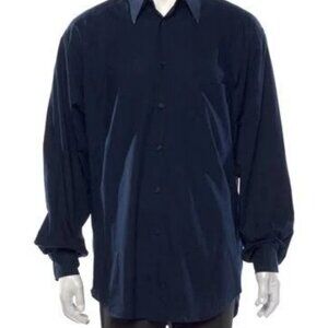 Balmain Men's  midnight blue button down polo shirt size M/L